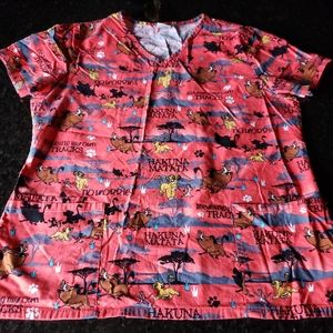Disney's Women's Scrub Top Size Medium Lion King